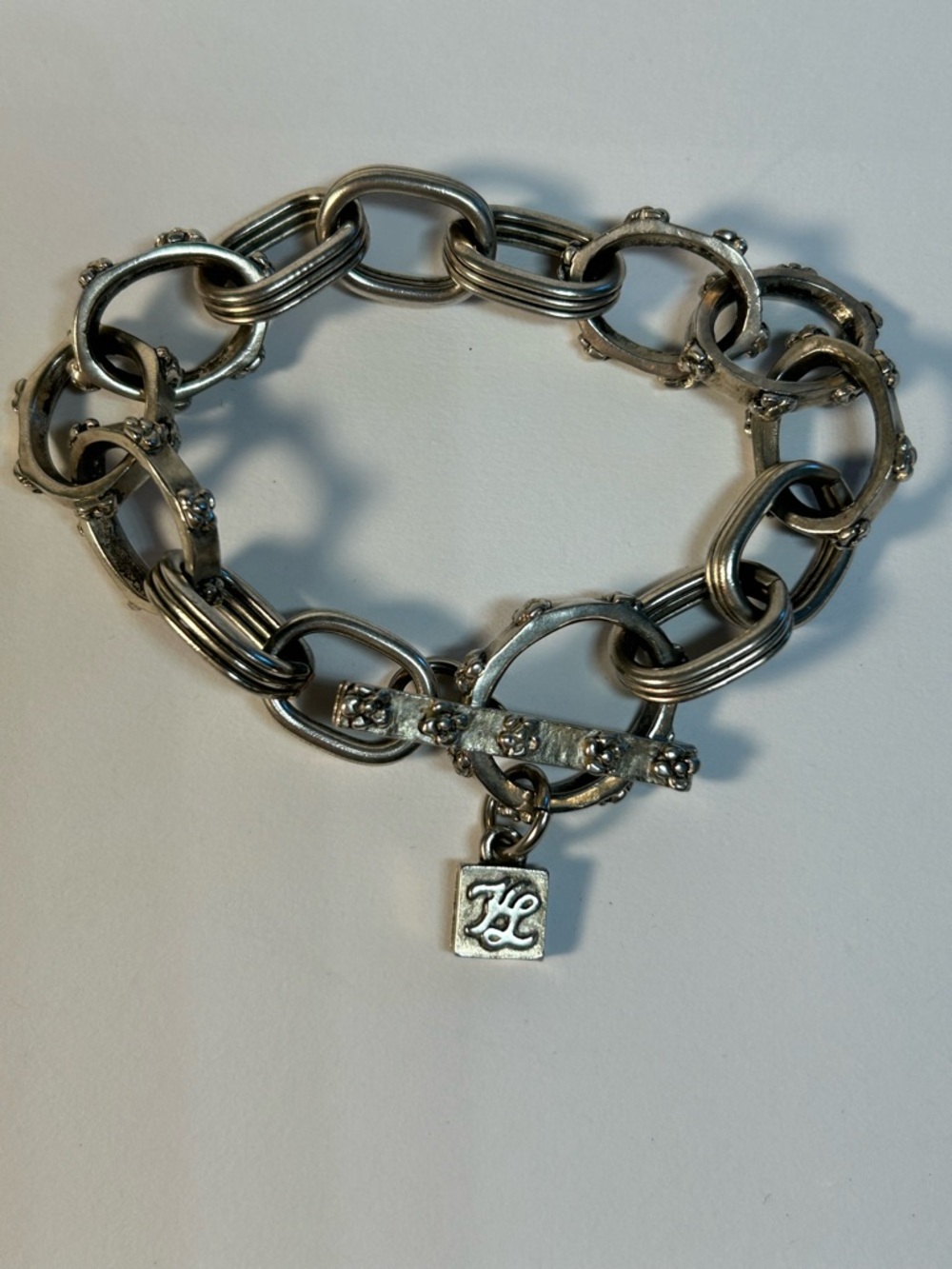 Karl Lagerfeld Silver Tone Link Bracelet